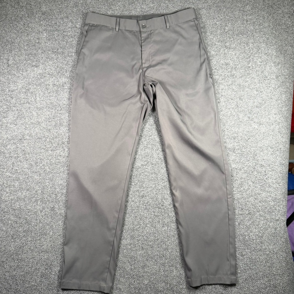 Nike Golf Pants Mens 32x30 Gray Dri-FIT Standard Fit Flat Front Trousers